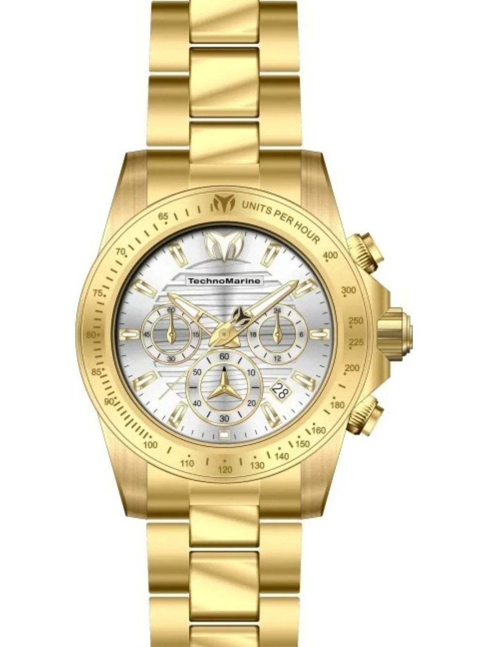 TechnoMarine Manta Ray Men's Watch 42mm Gold TM-225122 VD53 NEW